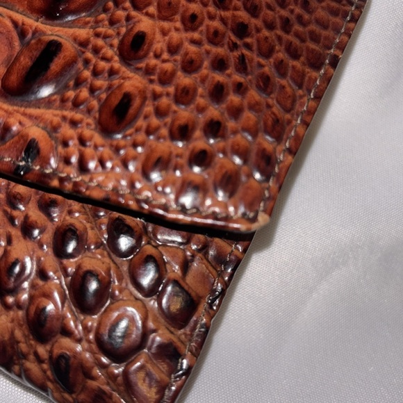 Brahmin Croc Embossed Melbourne Modern Checkbook Wallet - Pecan - Picture 8 of 9